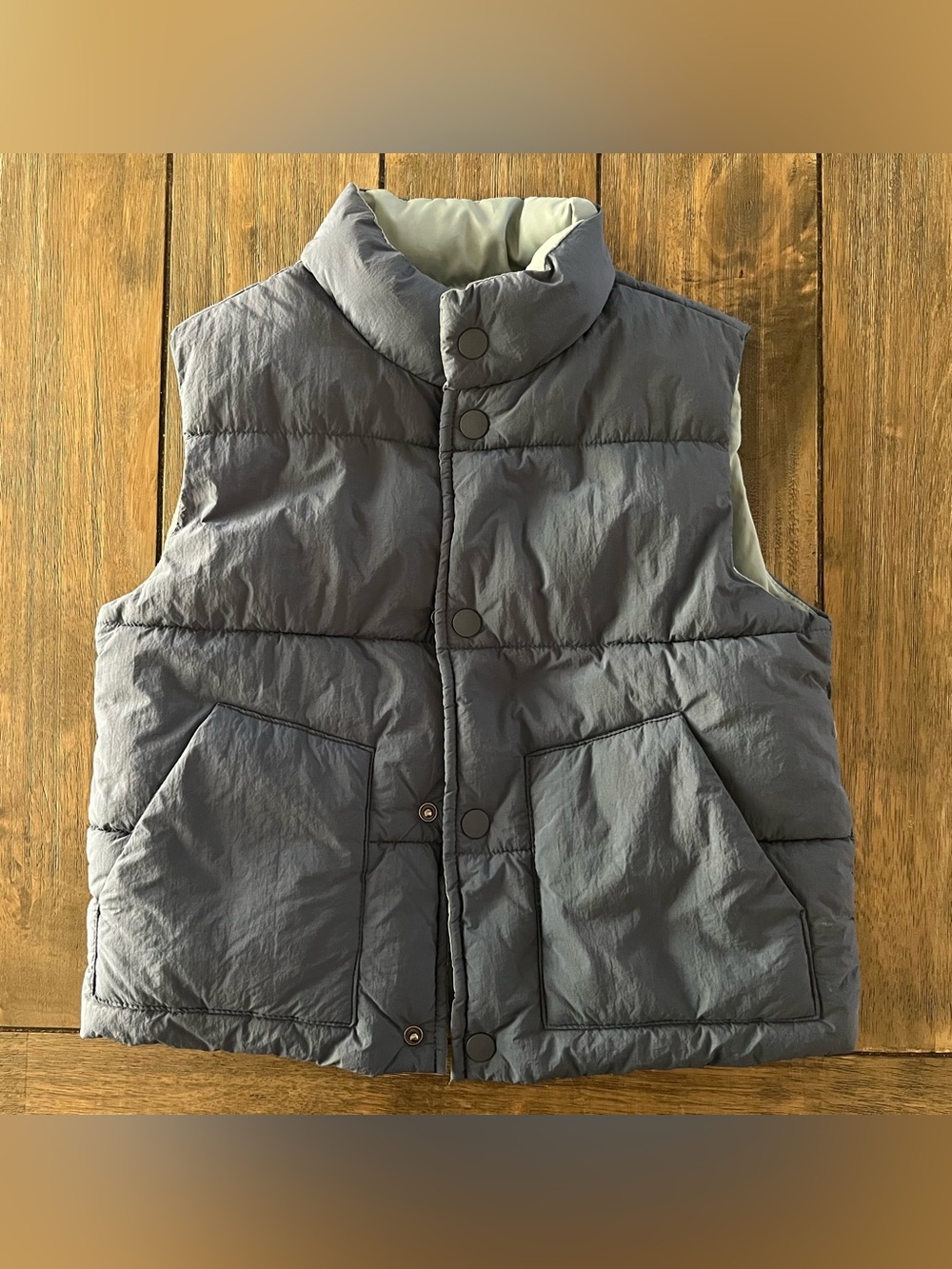 Zara Boys Blue/light blue reversible Quilted Puffer Vest size 3-4yrs